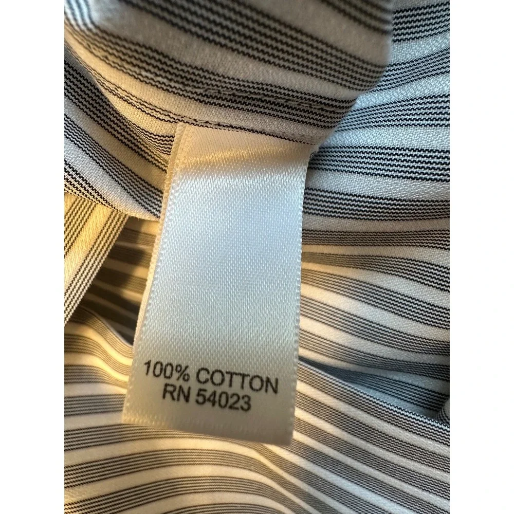 Banana Republic Dress Shirt Mens M Blue White Striped Non-Iron Slim Fit Cotton